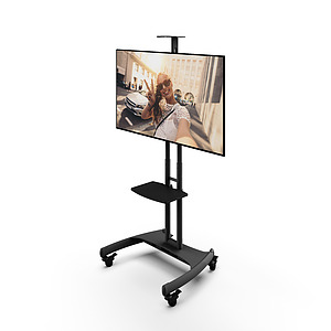 KANTO MOBILE TV MOUNT WITH ADJUSTABLE SHELF - 37" TO 65"