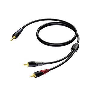 AUDIO PRO 1.5M 3.5MM JACK MALE STEREO - DUAL RCA CABLE