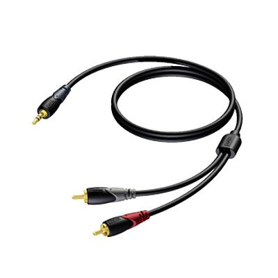 1.5m 3.5mm Jack Male Stereo - Dual RCA Cable