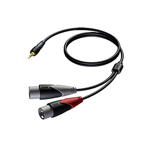 AUDIO PRO 1.5M 3.5MM STEREO JACK - DUAL MALE XLR CABLE