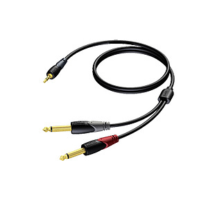 AUDIO PRO 1.5M 3.5MM STEREO - DUAL 6.3MM MONO CABLE